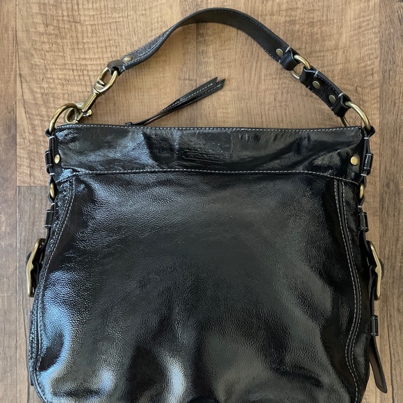 Coach Bags Coach Zoe Hobo Black Patent Leather Shoulder Handbag